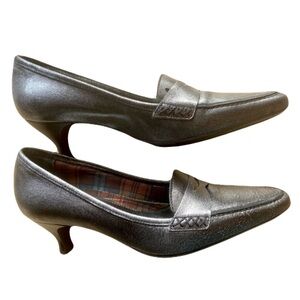 Aquatalia Metallic Silver Pointed heels